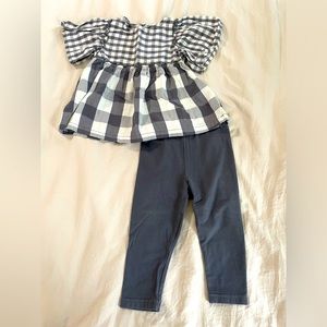 32 - Baby Girls’ Gingham Top & Bottom Set - 18 Mos
